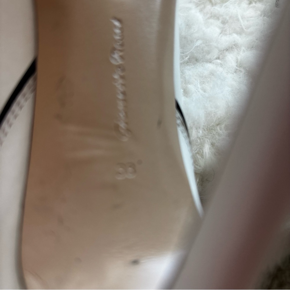 Gianvito Rossi White and Black Heels scalloped bonnie western stilettos - Picture 6 of 13